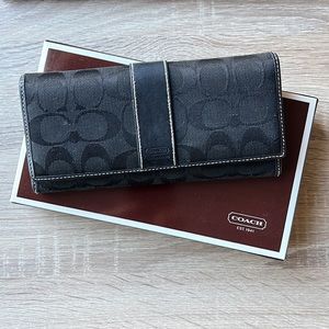 Large Coach Signature Black Wallet